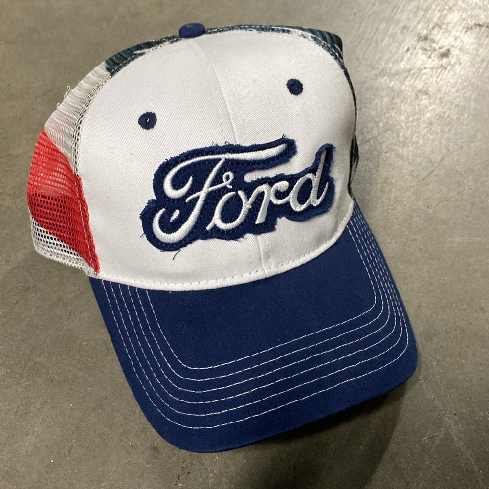 Ford American flag Americana trucker hat SnapBack mesh red white blue NEW NWOT